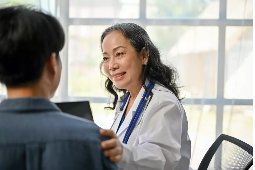 Doctor with patient